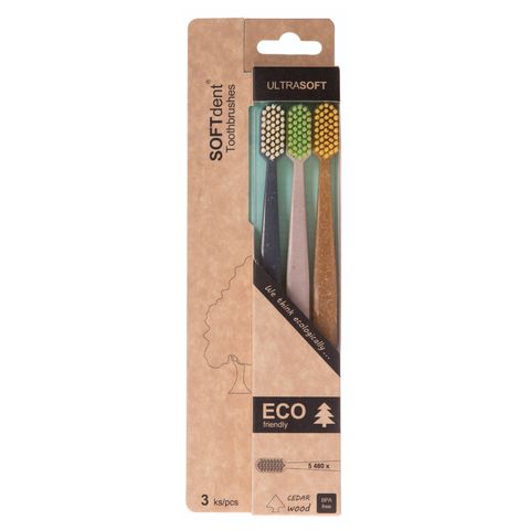 SOFTdent ECO zubní kartáčky Ultra soft | 3 pieces