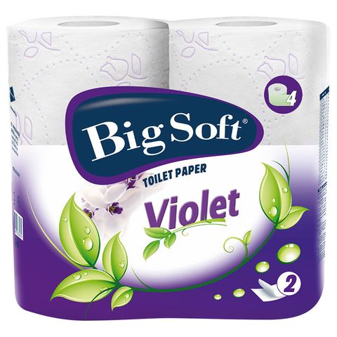 Big Soft Violet Toilet Paper 2-Ply | 4 x 1 piece