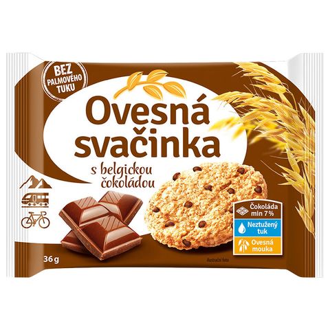 Ovesná svačinka Sušenka s belgickou čokoládou | 36 g