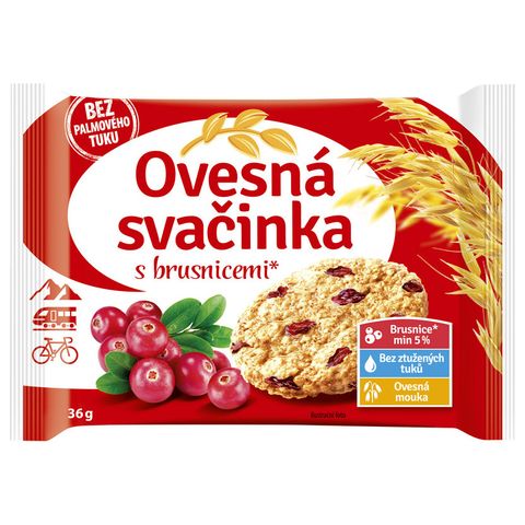 Ovesná svačinka Sušenka s brusnicemi | 36 g