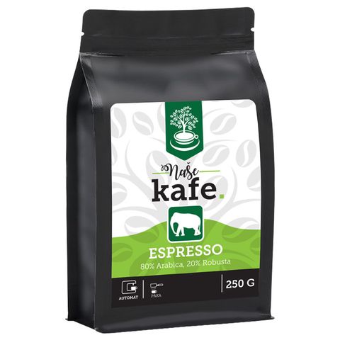 Naše kafe Slon Espresso zrnková káva | 250 g