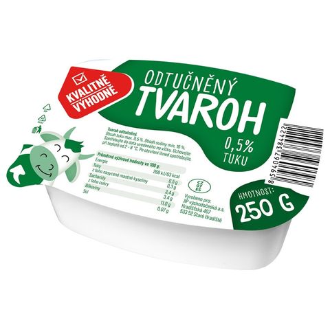 Kvalitně Výhodně Odtučněný tvaroh | 250 g