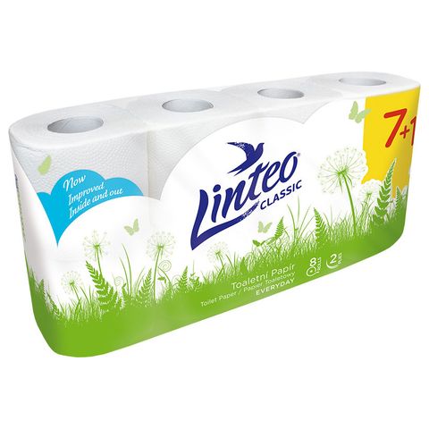Linteo Classic toaletní papír dvouvrstvý | 8 x 1 kus