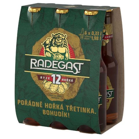 Radegast Ryze Bitter 12 Pale Lager Beer Glass Bottle | 6 x 330 ml