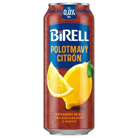 Birell 0.0 Semi-dark lemon non-alcoholic beer can | 500 ml