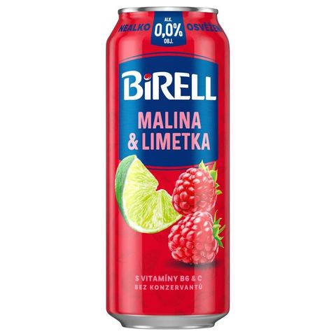 Birell 0.0 Raspberry & Lime non-alcoholic beer can | 500 ml