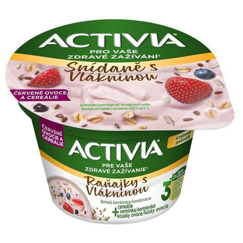 Activia Snídaně s vlákninou červené ovoce jogurt | 170 g