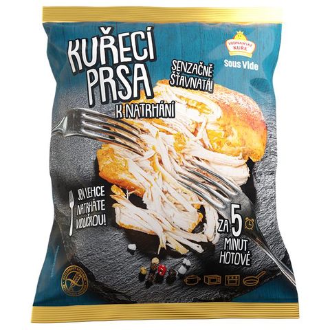 Vodňanská drůbež Kuřecí prsa k natrhání sous vide | 360 g
