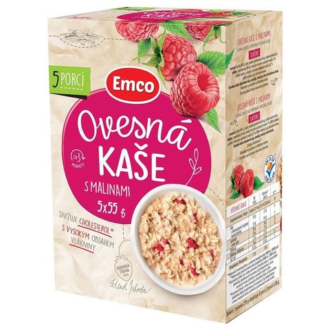 Emco Oatmeal with raspberries | 5 x 55 g