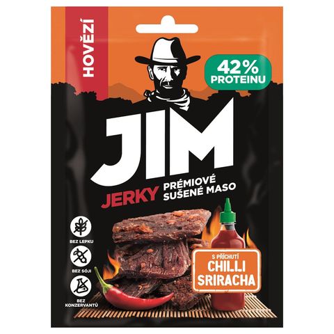 Jim Jerky Sušené hovězí maso s příchutí chilli sriracha | 23 g