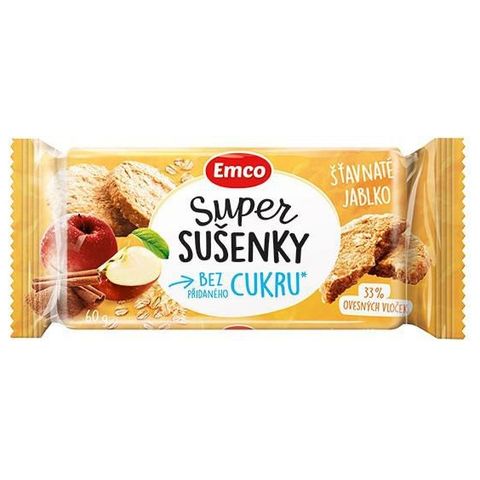 Emco Super sušenky šťavnaté jablko bez přidaného cukru | 60 g