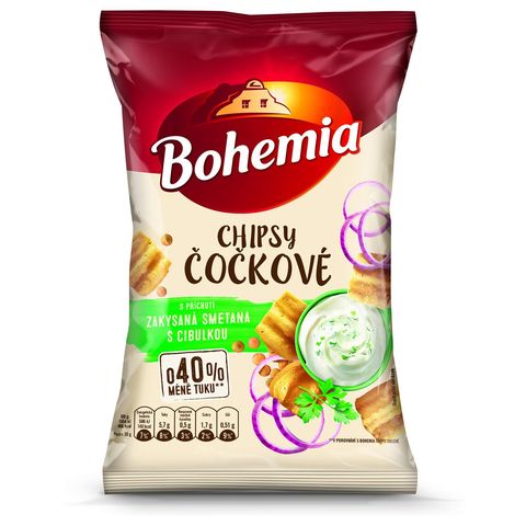 Bohemia Smetana a jarní cibulka čočkové chipsy | 65 g