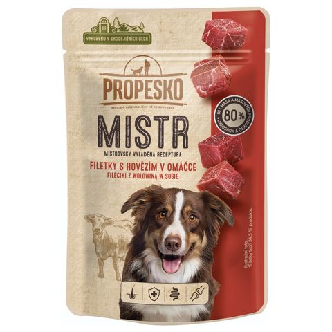 Propesko Master Pouch with beef in sauce for dogs | 85 g