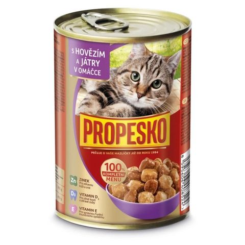 Propesko Beef and liver in sauce for cats | 415 g
