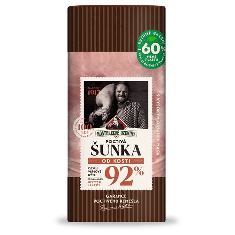 Kostelecké uzeniny Poctivá šunka od kosti | 100 g