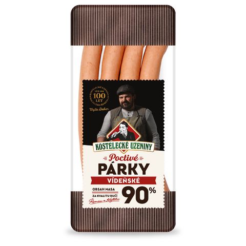 Kostelecké uzeniny Poctivé vídeňské párky | 180 g