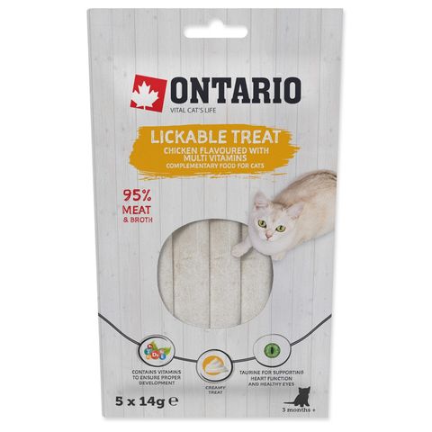 Ontario lickable chicken treat with multivitamin | 5 x 14 g