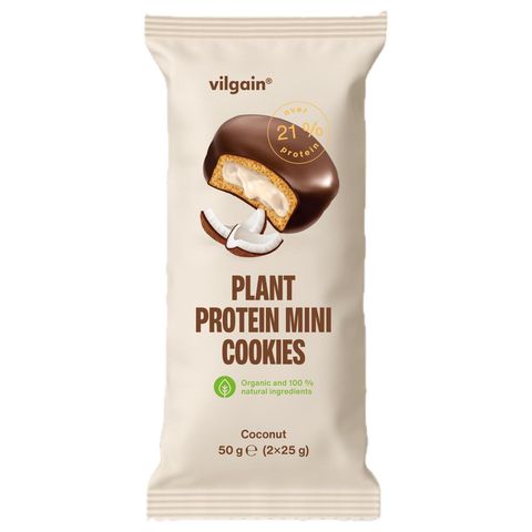 Vilgain Plant Protein Mini Cookies BIO kokosové sušenky | 50 g