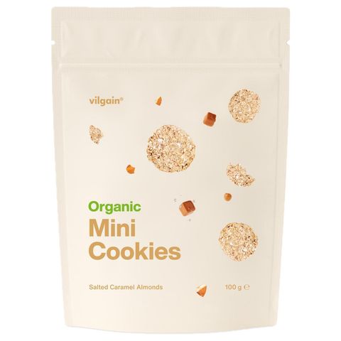 Vilgain Mini Cookies BIO su šenky se slaným karamelem a mandlemi | 100 g