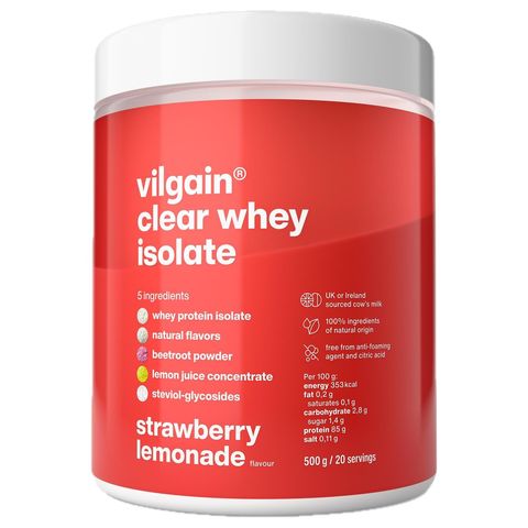 Vilgain Clear Whey Isolate Strawberry Lemonade Protein | 500 g