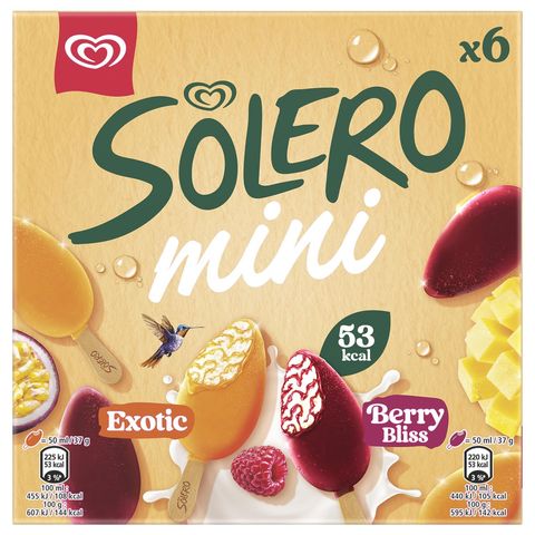 Solero Mini (Exotic and Berry Bliss) Ice Cream | 6 x 50 ml