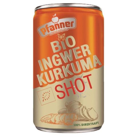 Pfanner Bio Ginger Shot Kurkuma, pomeranč & citron | 150 ml