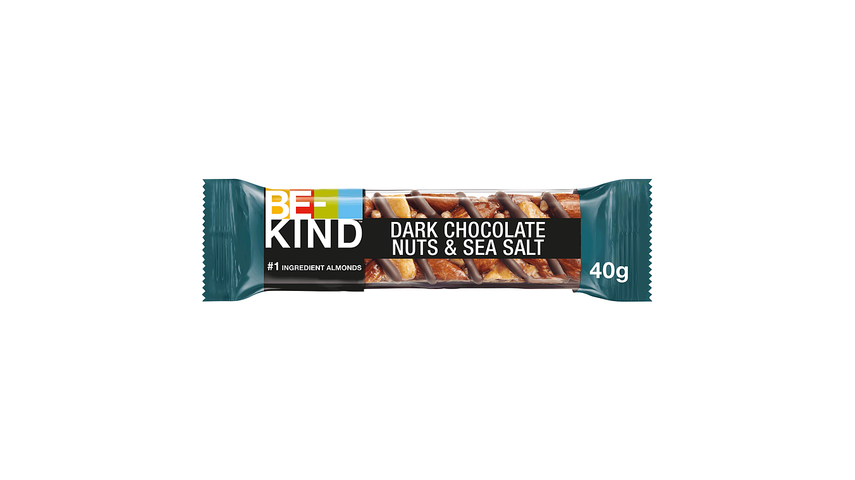 Be-Kind Nøttebar Mørk Sjokolade, Nøtter & Havsalt | 40g