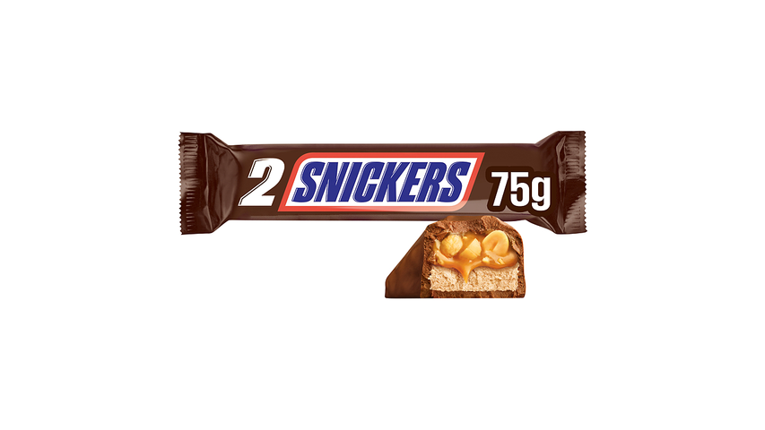Snickers karamellás földimogyorós krémes szelet mogyoró darabokkal tejcsokoládéba 2 x 37,5 g (75 g)