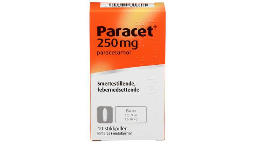 Paracet Stikkpille 1.5-9år 250mg | 10stk