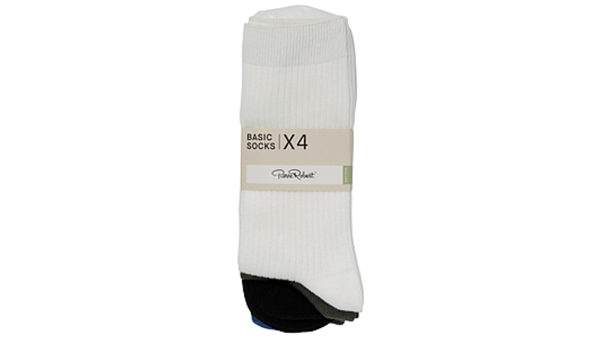 Basic Socks X4 Blue & Green Rib 41-45 | 4pcs