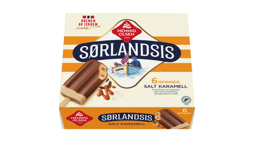 Hennig-Olsen Sørlandsis Ispinner Salt Karamell | 6stk