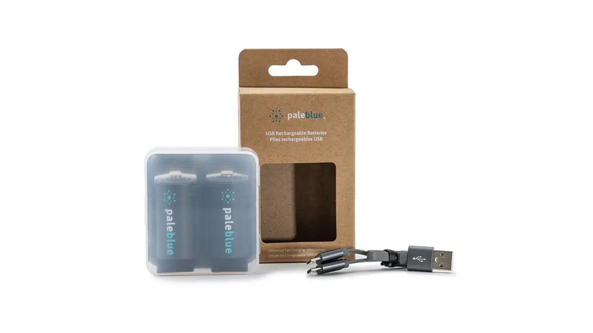 Pale Blue Oppladbare Batterier | 2 x C & Ladekabel USB-C