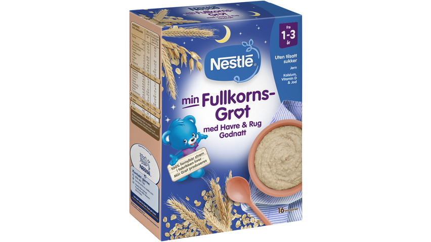 Nestlé Min Grøt God Natt Fullkorn M/rug 1-3år | 480g