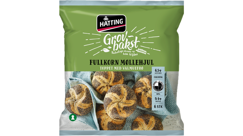 Hatting Møllehjul Fullkorn 6stk | 420g