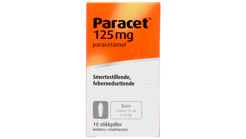 Paracet Stikkpille 4-18mnd 125mg | 10pcs