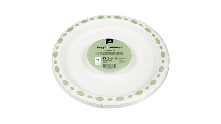 Unik Papptallerken Dekor 26cm | 10pcs