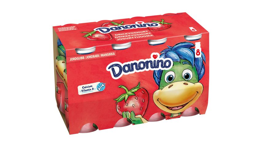 Danonino Drickyoghurt Jordgubb 100g 8-p