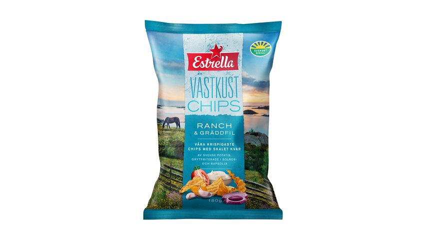 Estrella Västkustchips Ranch/Gräddfil 180g