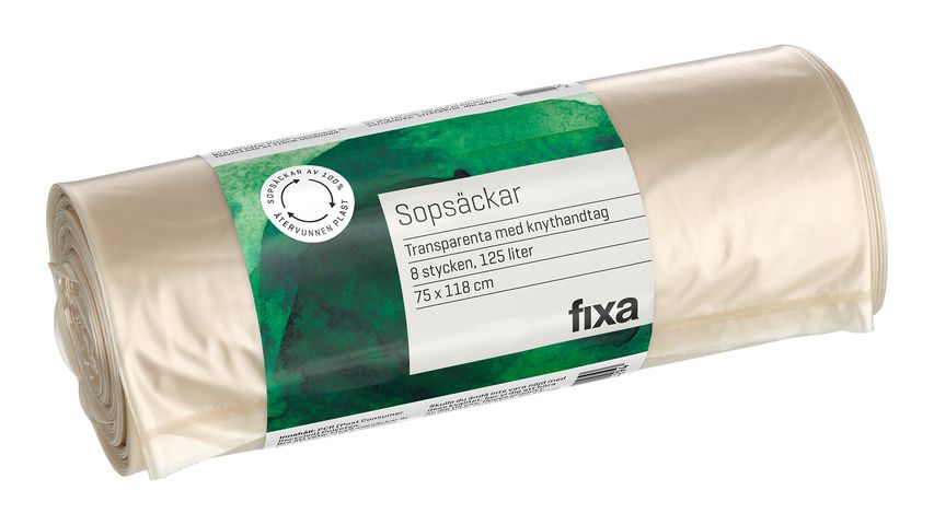 Fixa Sopsäck Transparent 125L 8-p