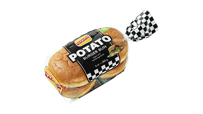 Korvbrödsbagarn Potato Burger Bun 4-p 280g