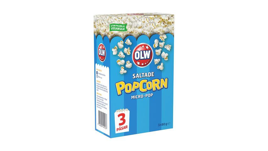 Olw Micropopcorn Original 80g 3-p