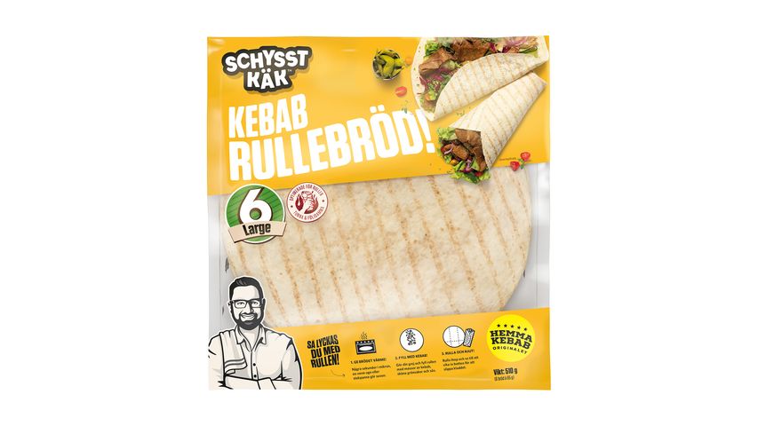 Schysst Käk Kebabrullebröd Large 6-p 510g