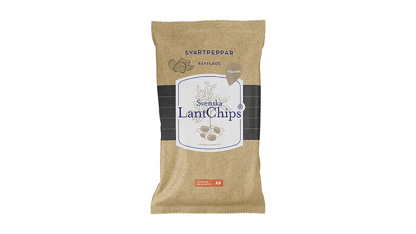 Svenska Lantchips Chips Black Pepper Grooved 200G