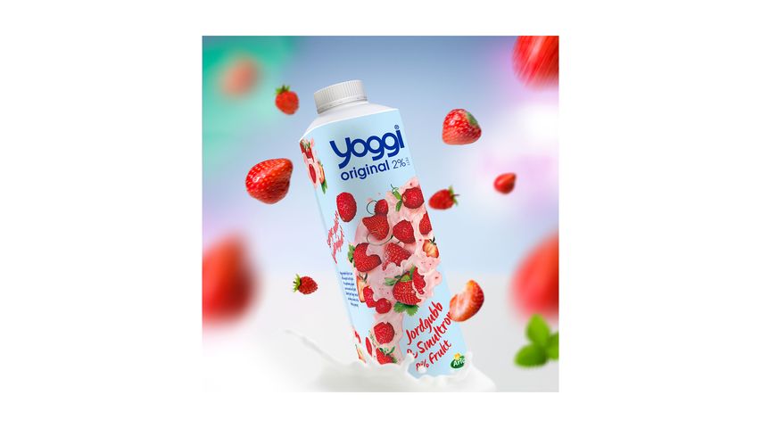 Yoggi Original Yoghurt Jordgubb & Smultron 1000g