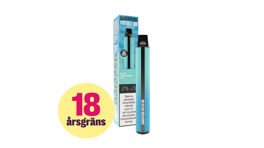 Dripped Panther Bar Blue Raspberry Ice - Engångs Vape 20mg