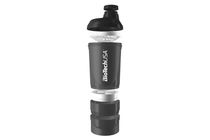 Keverőpalack Biotech Wave+ fekete füst 600 ml (+200 ml+150 ml)