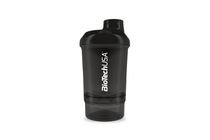 Keverőpalack Biotech Wave+ Nano 300 ml (+150 ml) fekete-füst