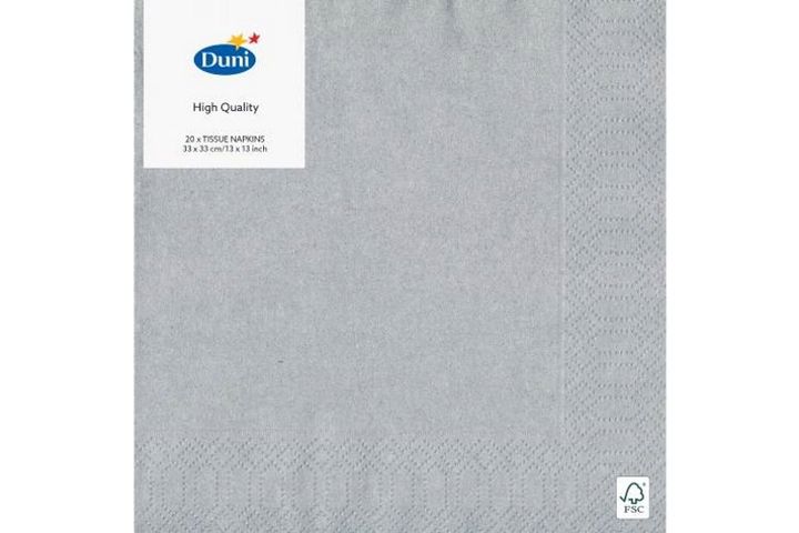 Duni Tissue szalvéta 3 rét/33*33/ 20 db ezüst