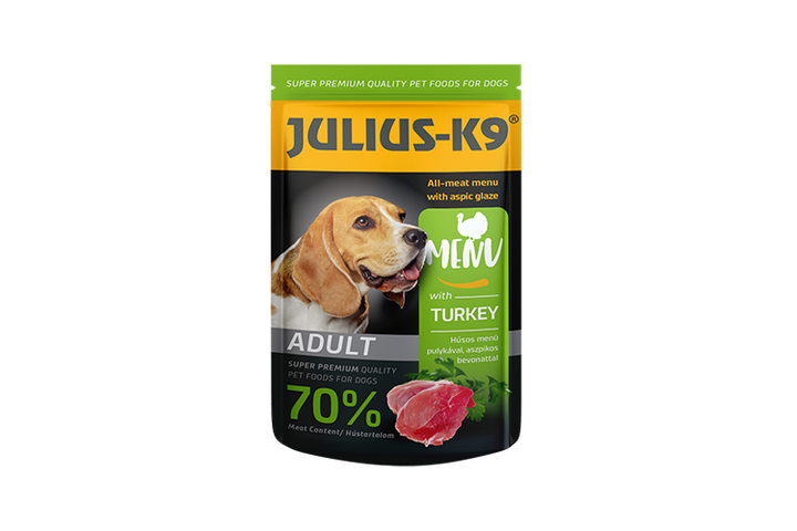 Julius-K9 Super Premium teljes értékű eledel felnőtt kutyák számára pulykával 125 g