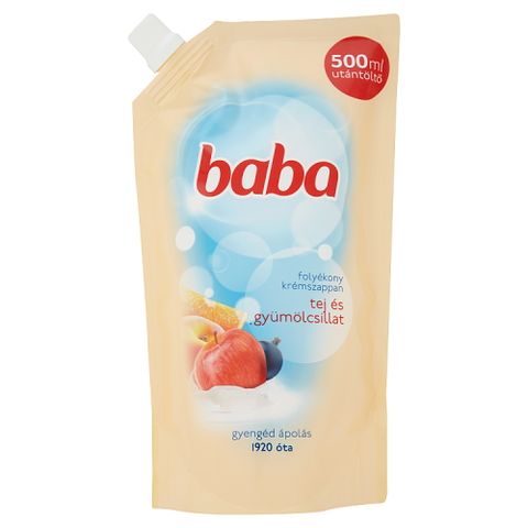 Baba tej és gyümölcs illat folyékony krémszappan utántöltő 500 ml